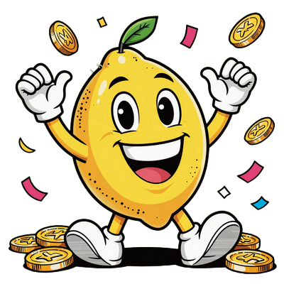 Lemon Casino Maskottchen in Siegerpose