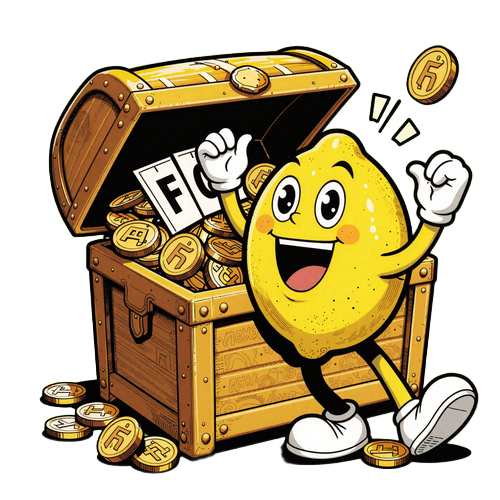 Lemon Casino Maskottchen in Siegerpose